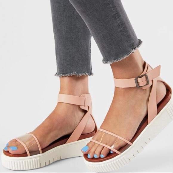 clear strap platform sandals
